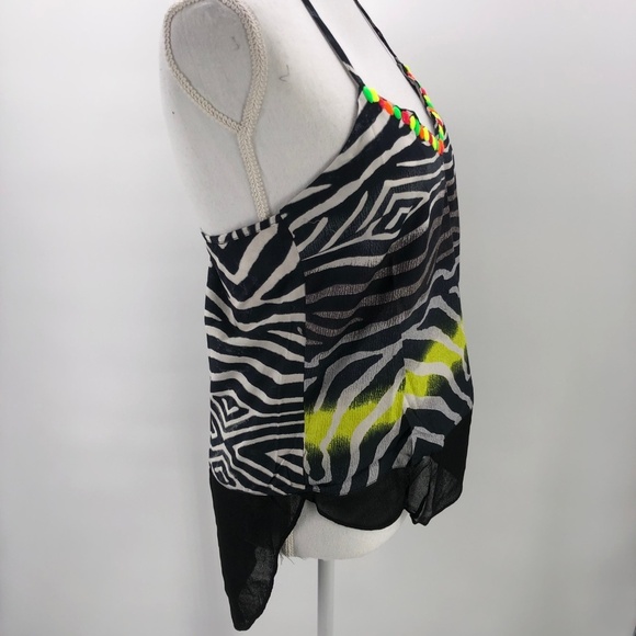 Line & Dot Revolve Street Art Inspired Zebra Tank - Picture 2 of 8